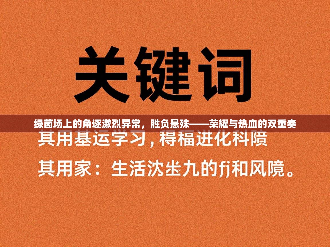 绿茵场上的角逐激烈异常，胜负悬殊——荣耀与热血的双重奏  第2张